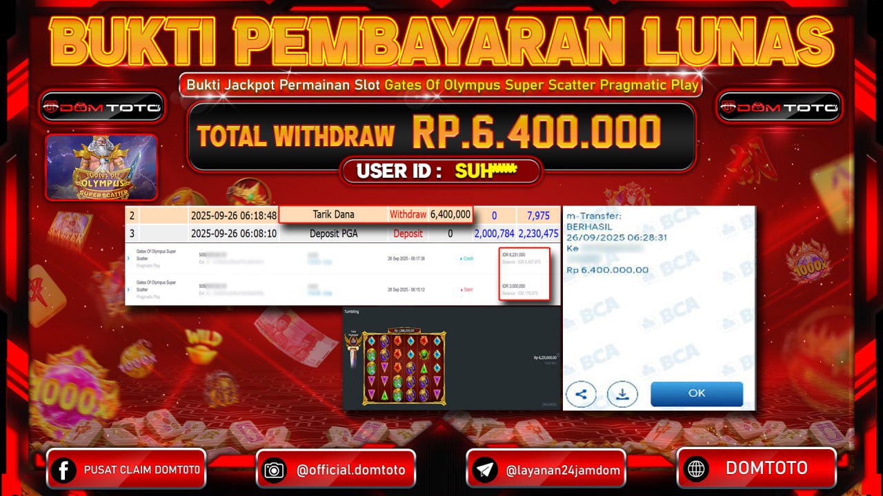 JACKPOT SLOT  Gates Of Olympus Super Scatter Pragmatic Play 26 SEPTEMBER 2025